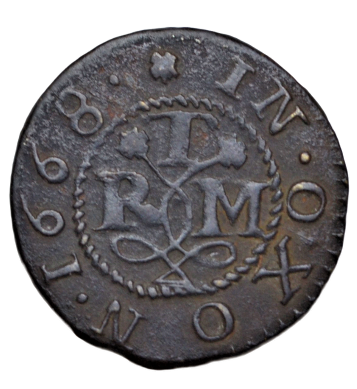 British token, Oxfordshire, Oxford, Rich Turton, farthing token 1668, Ironmongers' arms