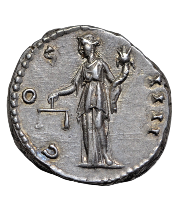 Roman Imperial, Antoninus Pius, silver denarius, Rome, 148-9 AD, Aequitas left with cornucopia