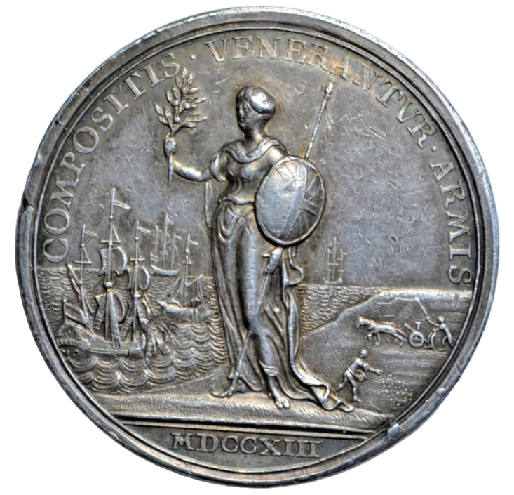 British medals. Anne, Treaty of Utrecht 1713, silver medal by J. Croker (35 mm)