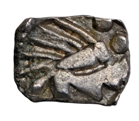 World, India, Surasena Janapada, silver 1/2 karshapana, fish/lion type c. 500-350 BC