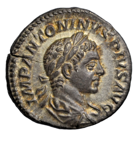 Roman Imperial, Elagabalus, silver denarius, 220 AD, Sol advancing left with whip