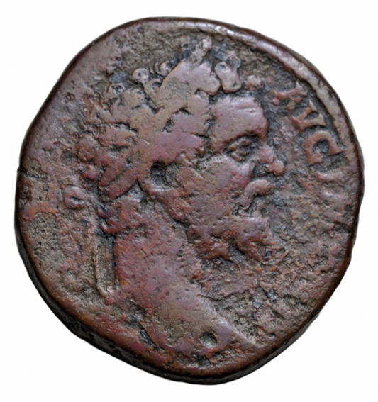 Roman Imperial, Septimius Severus, AE sestertius 194-5 AD, three monetae