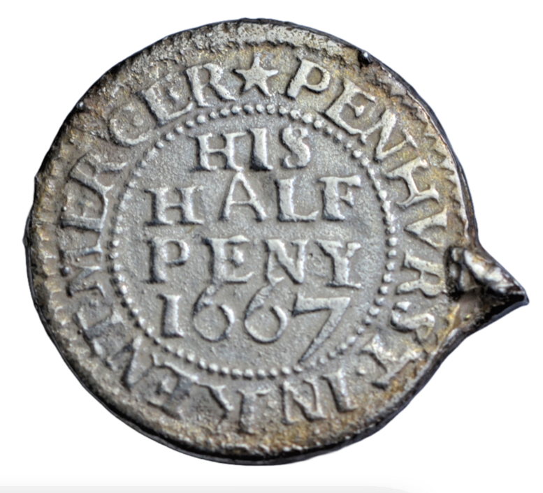 British tokens, Kent, Penhurst, Henry Constable, halfpenny token "1667", later cast in silver