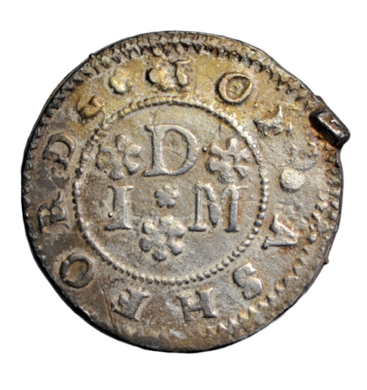 British tokens, Kent, Ashford, John Denn, halfpenny token 1669, later cast in silver