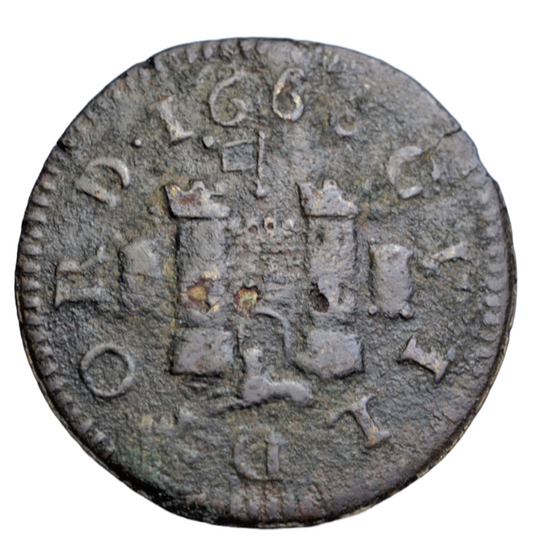 British tokens, Surrey, Guildford, farthing token 1668, "F.M." and "F.S.", as BW 99