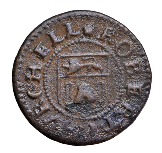 British tokens, Kent, Rochester, Robert Churchell, farthing token 1669, Merchant Taylors' arms