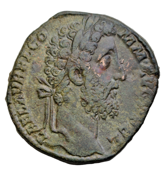 Roman Imperial, Commodus, AE sestertius, 192 AD, Securitas seated left, with Humanity as a child
