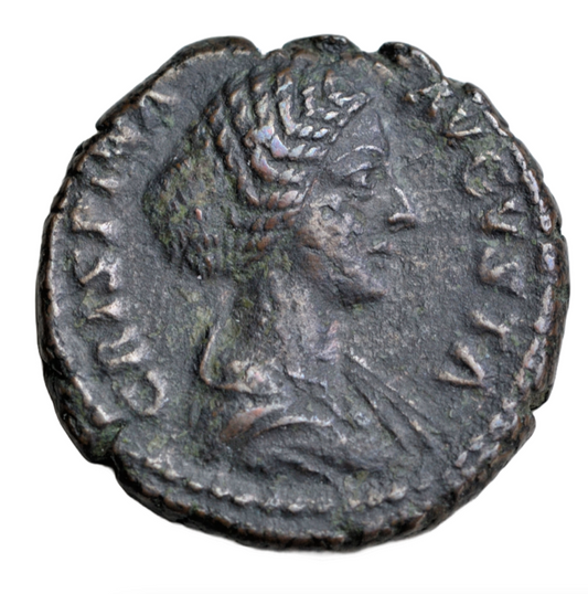 Roman Imperial, Crispina, AE dupondius or as, c. 180-3 AD, Concordia seated left