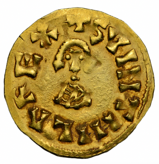 World, Visigoths of Spain, Swinthila, gold tremissis c. 621-31 AD, Toledo mint