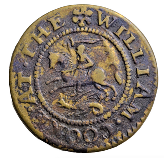 British tokens, Middlesex, Staines, William Cooke, at the George, halfpenny token, St. George