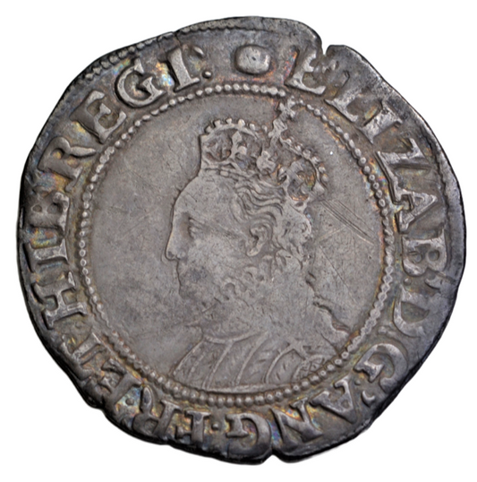 British hammered, Elizabeth I, silver shilling, sixth issue, mintmark tun, c. 1592-5