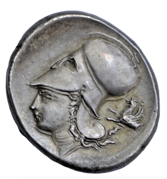 Greek, Akarnania, Leukas, AR stater, c. 400-330 BC, Athena facing left/Pegasos