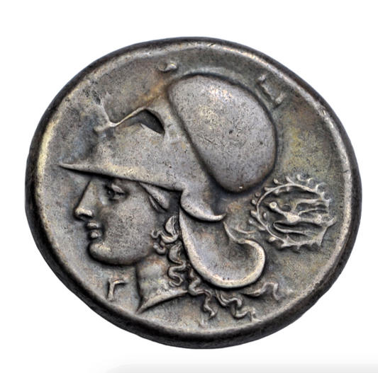 Greek, Corinthia, Corinth, silver stater c. 350-306 BC, Athena/Pegasos, 1914 provenance