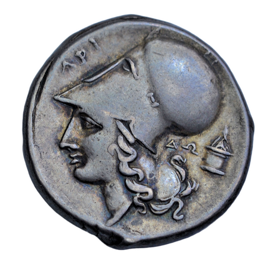 Greek, Akarnania, Anactorium, AR stater c. 400-350 BC, Athena/Pegasus