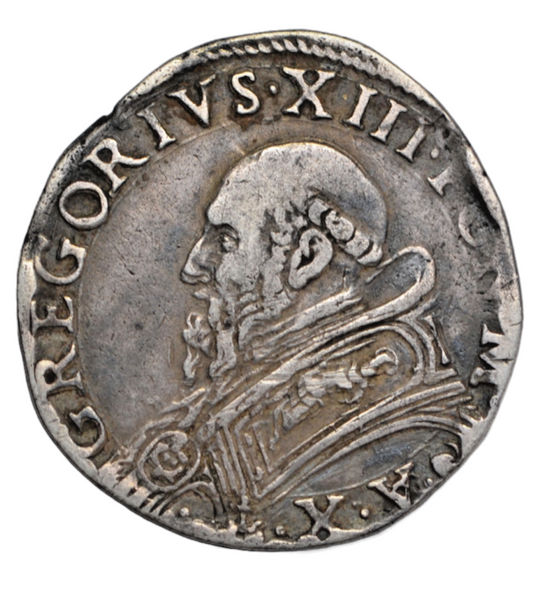World, Papal States, Rome, Gregory XIII, silver testone, year 10 (1582-3 AD), Religion