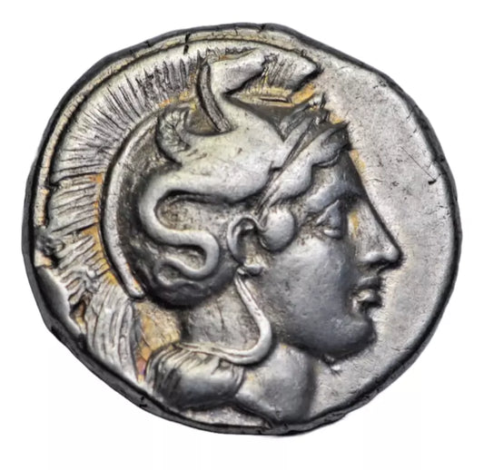 Greek, Lucania, Herakleia, AR nomos c. 420-390 BC, Athena/Hercules and the Nemean Lion