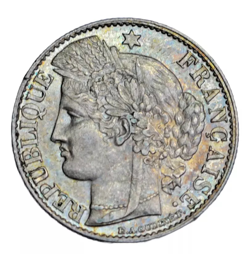 World, France, Third Republic, silver 50 centimes 1895 A (Paris mint)