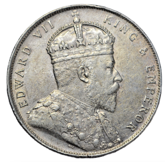 World, Straits Settlements (Singapore), Edward VII, silver dollar 1908