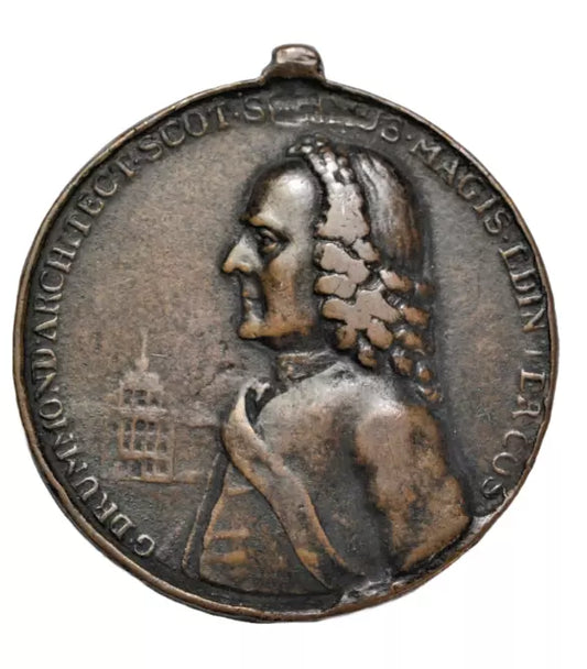 British, Scotland, Edinburgh, George Drummond and the Royal Exchange, masonic medal 1753