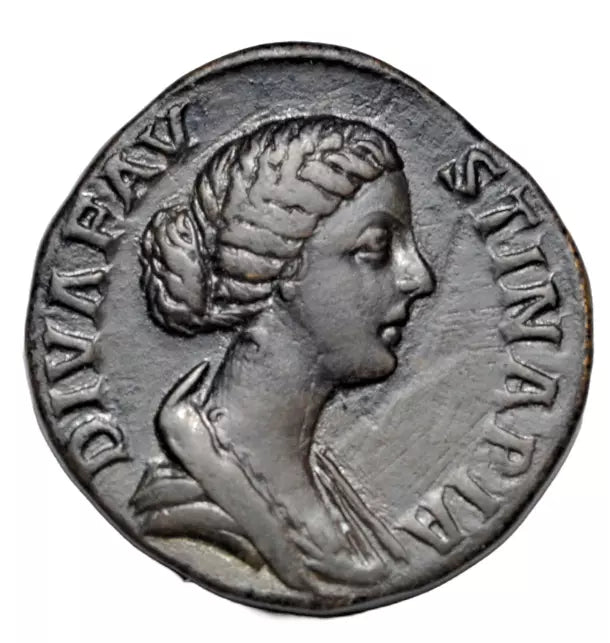 Roman Imperial, Diva Faustina Junior, AE sestertius, Rome, 176 AD or later, Diana Lucifera