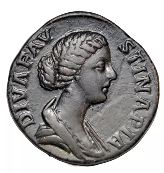 Roman Imperial, Diva Faustina Junior, AE sestertius, Rome, 176 AD or later, Diana Lucifera