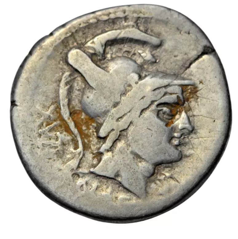 Roman Republican, L. Axius L.f. Naso, silver denarius 71 BC, Mars/Diana