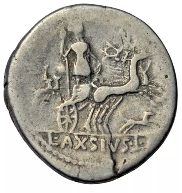 Roman Republican, L. Axius L.f. Naso, silver denarius 71 BC, Mars/Diana