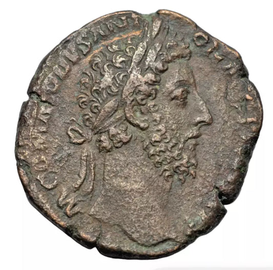 Roman Imperial, Commodus, AE sestertius, Rome 184 AD, Italia seated on globe, RIC III 438