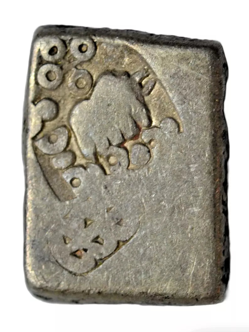 World, India, Mauryan Empire, silver karshapana, c. 400-100 BC, elephant with taurines