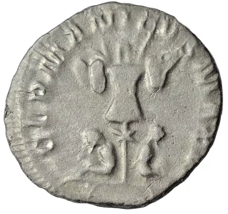 Roman Imperial, Gallienus, AR Antoninianus, Lugdunum 258-9 AD, Germanicus issue. RIC V 17