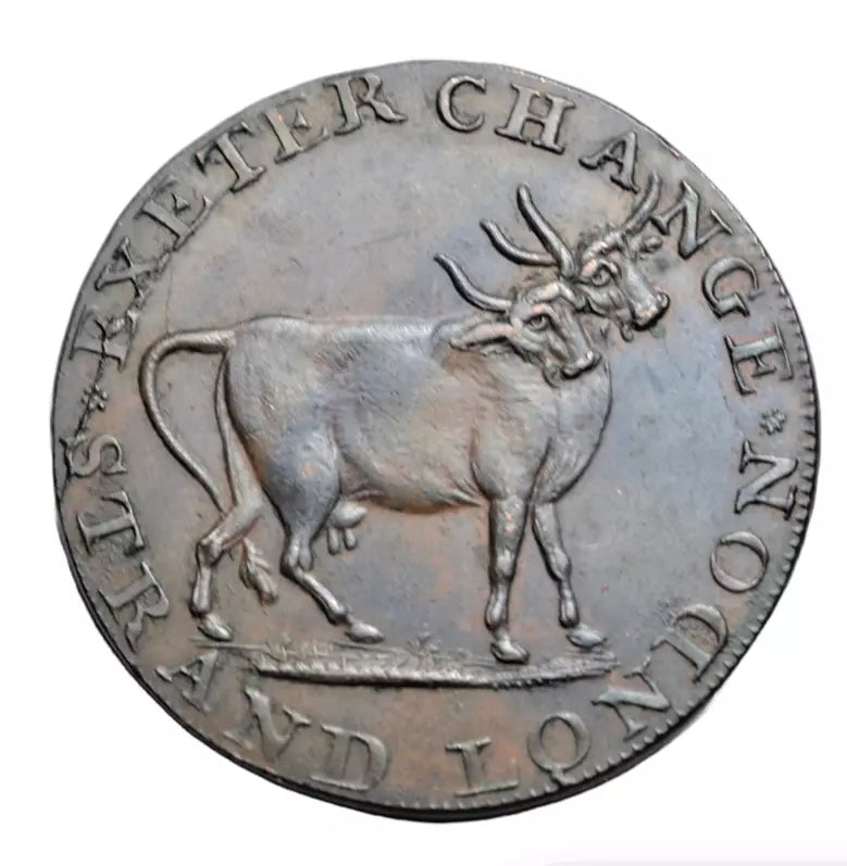 British tokens, Middlesex, London, Pidcock's two-headed cow halfpenny token c. 1790s