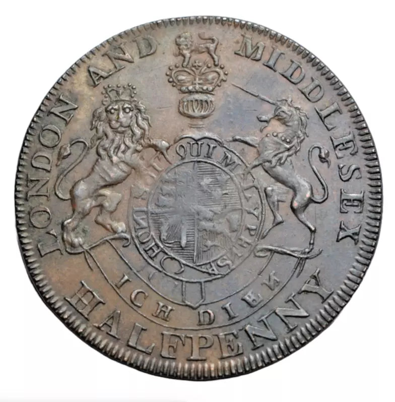 British tokens, Middlesex, London, Pidcock's two-headed cow halfpenny token c. 1790s