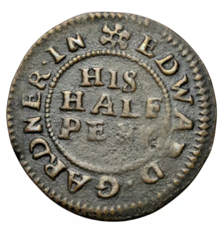 British tokens, Hertfordshire, Bishop's Stortford, Edward Gardner, halfpenny token 1668