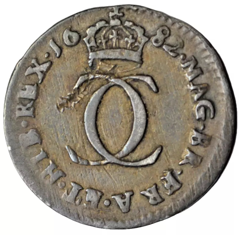 British, Charles II, silver maundy twopence 1682, unaltered date