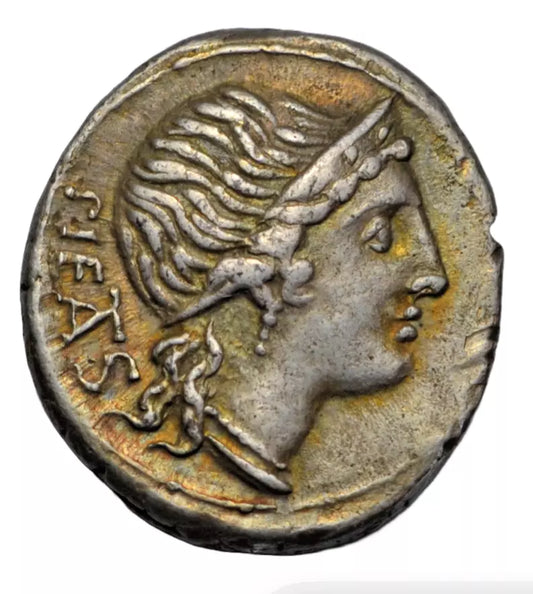 Roman Republican, Roman Republic, M. Herennius, silver denarius c. 108/7 BC, Pietas/Amphinomus