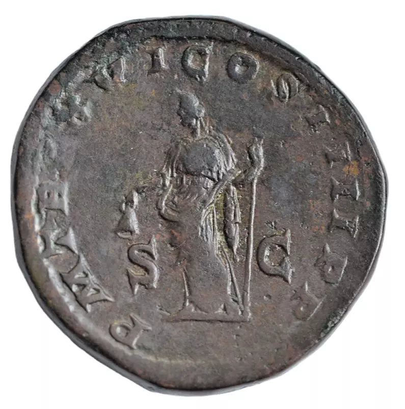 Roman Imperial, Caracalla, AE sestertius, Rome 213 AD. Libertas holding pileus & rod RIC IV 498A