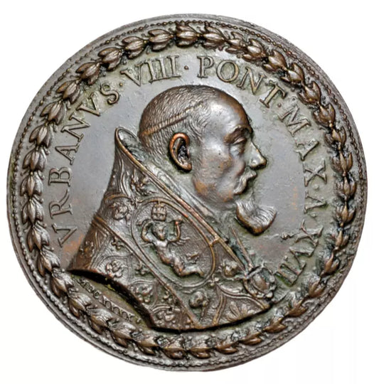 World, Papal States, Urban VIII, AE annual medal (46 mm), yr. 17, 1640, Quirinal palace