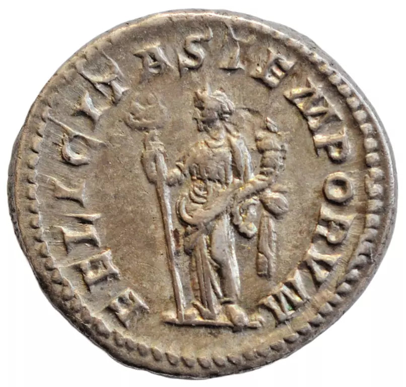 Roman Imperial, Macrinus AR denarius. Rome 217-218 AD. cropped bearded early portarit. RIC IV 59