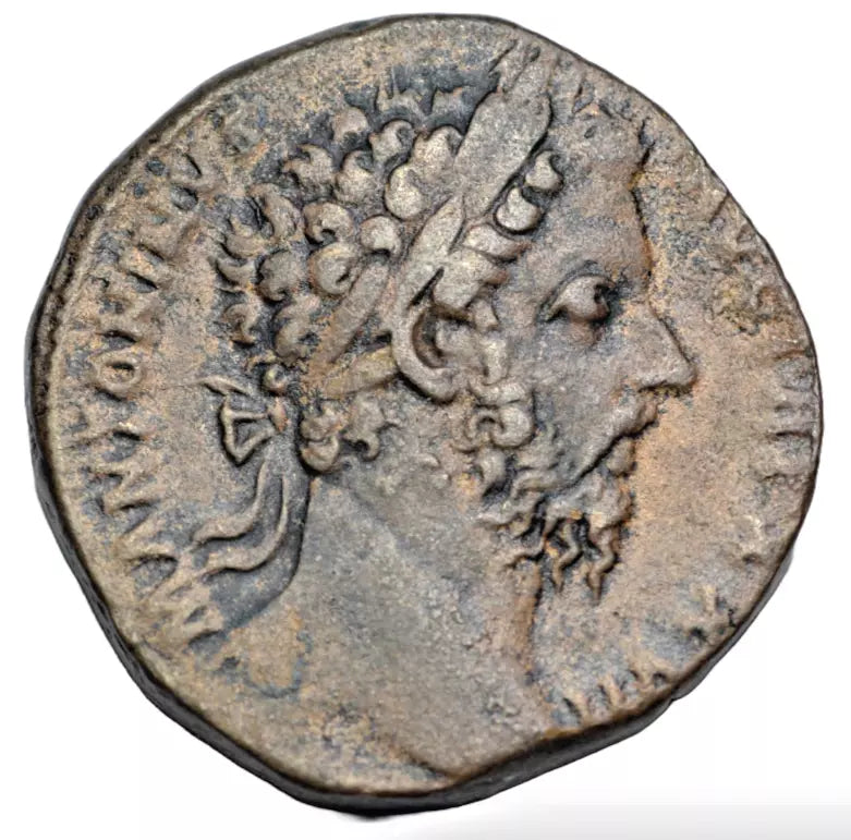 Roman Imperial, Marcus Aurelius, AE sestertius Rome c. 172-3 AD, legend in wreath as RIC 1090