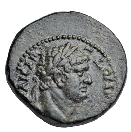 Roman Provincial, Judaea, Domitian and Agrippa II, AE22, c. 85-6 AD, Nike inscribing shield