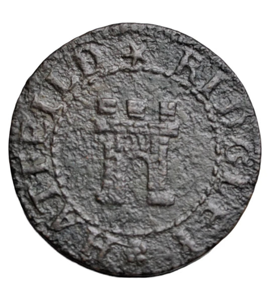 British tokens, Ireland, Dublin, Ridgley Hatfeild, penny token 1654, tower depicted, ex-Agnew