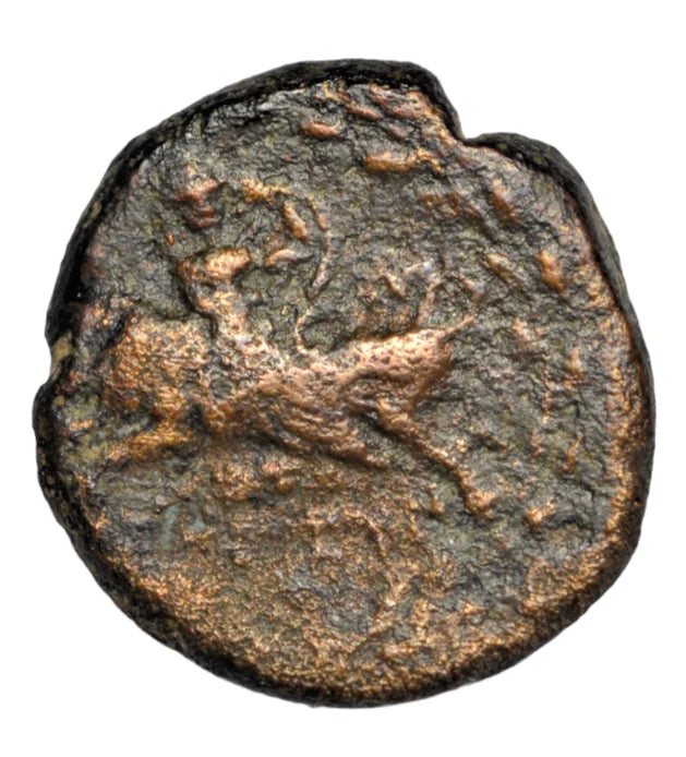 Greek, Crete, Gortyna, AE18 c. 250-221 BC, Europa riding bull/Europa seated in tree