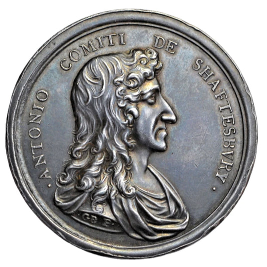 British tokens, Earl of Shaftesbury acquitted of High Treason, silver medal by G. Bower, 1681