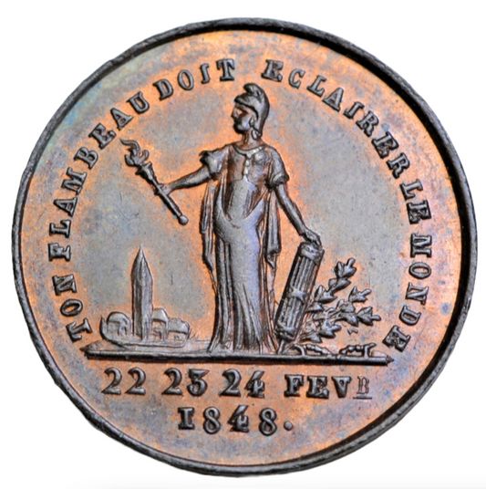 World, France, Second Republic, 1848 revolution, medalet (23 mm, bronze), Marianne