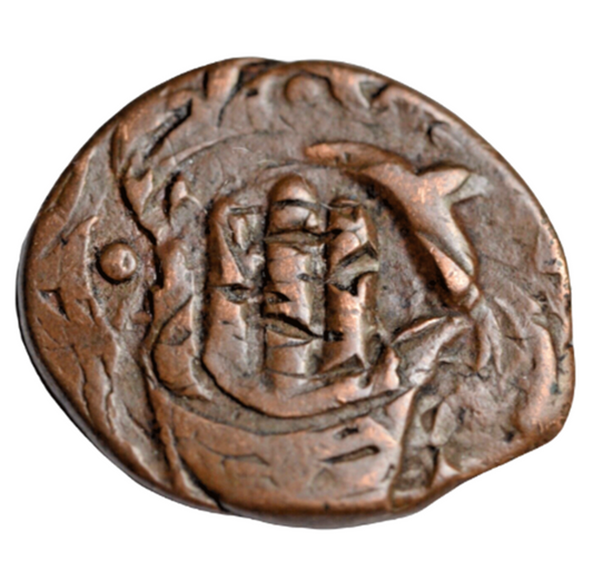 World, Afghanistan, Qandahar, civic copper fals, 1295 AH = c. 1878 AD, hand of Ali
