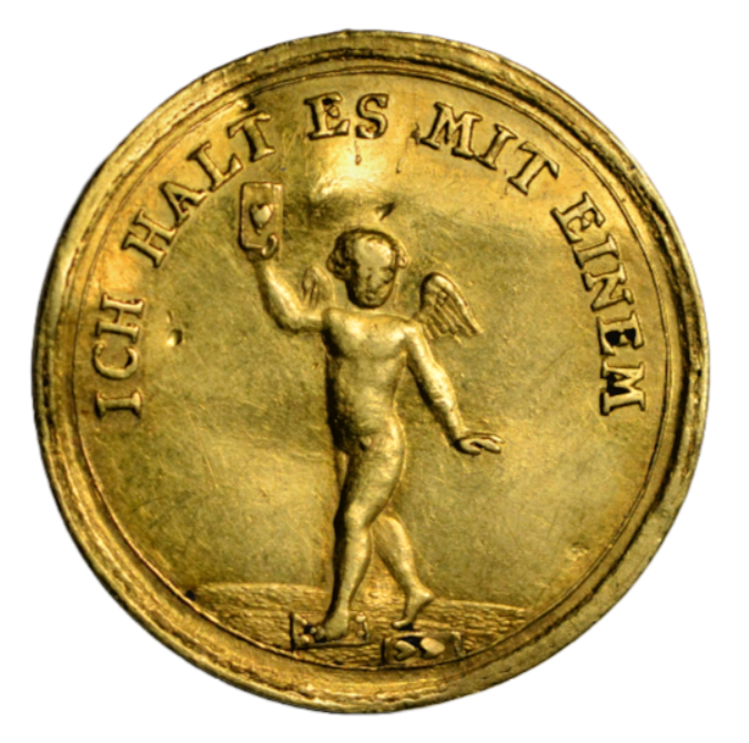 World, Germany, Saxony, Augustus II, King of Poland, medallic gold ducat c. 1700