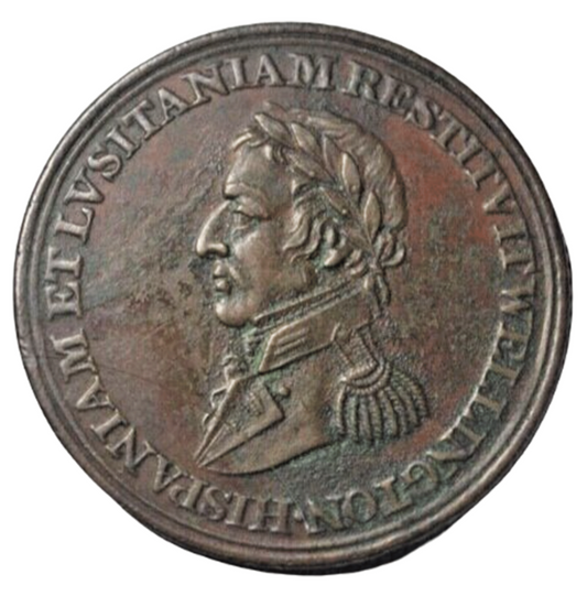 British tokens, Yorkshire, Hull, Duke of Wellington halfpenny token 1812, reverse reads "CIUDAD", extremely rare