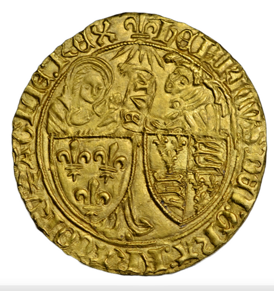 British hammered, Anglo-Gallic, Henry VI, gold salut d'or, Saint-Lô mint, 1423 or later