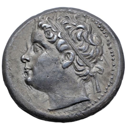 Greek, Sicily, Syracuse, Hieronymos, silver 10 litrai, 215-214 BC, thunderbolt