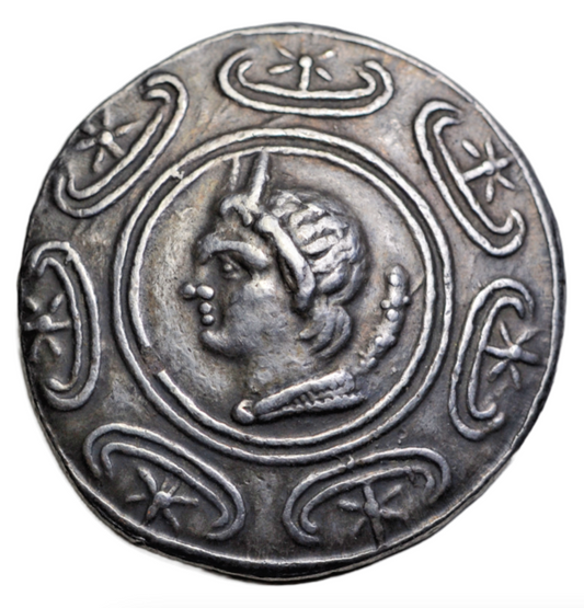 Greek, Macedon, Antigonus II Gonatas, silver tetradrachm 271-260 BC, Pan shield/Athena